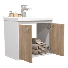 Gabinete Banheiro em mdf com pia cuba Bergamo Riverzza cor branco Foto mini 4