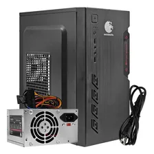 Gabinete Computador Com Fonte 200w Mid Mini Tower Escrit贸rio Cor Preto Foto mini 1