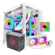 Gabinete Cube C/ Fonte 700w + Water Cooler + 1 Cooler Rgb Br Cor Branco Foto mini 1