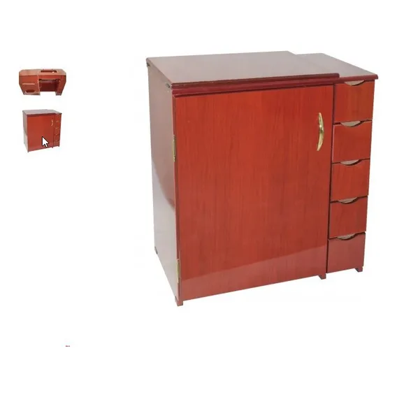 Gabinete Luxo 5 Gavetas P/maquina De Costura Doméstica-mogno Foto 1