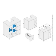 Gabinete Para Banheiro 3 Gavetas Politorno Branco Ea Foto mini 1