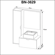 Gabinete Para Banheiro Com Espelheira E Cuba Bn3629 Foto mini  3