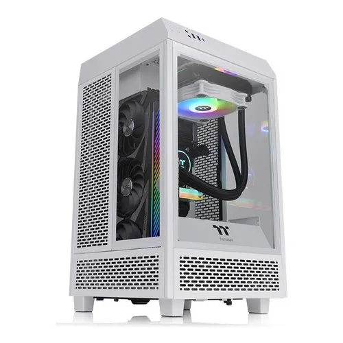 Gabinete Tt The Tower 100 Mini Snow Branco Vidro Temperado Foto 1