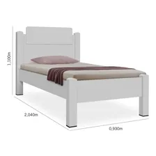 Gabrielli M贸veis 258201 cama de solteiro paris 100% mdf Branco Foto mini 1