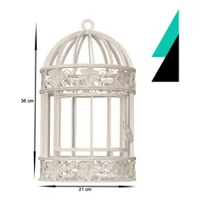 Gaiola Cachepot Suporte De Flores Em Mdf Para Arranjos Cor Branco Foto mini 3