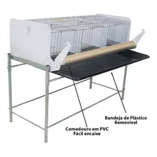 Gaiola Codorna Codornão Gaia Com Base Cor Prateado Foto mini 4