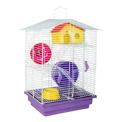 Gaiola Hamster 3 Andares Aramada Jel Plast Cor Azul Foto 1