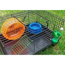 Gaiola Hamster Completa Luxo Transporte Roedores Preta Foto mini 4