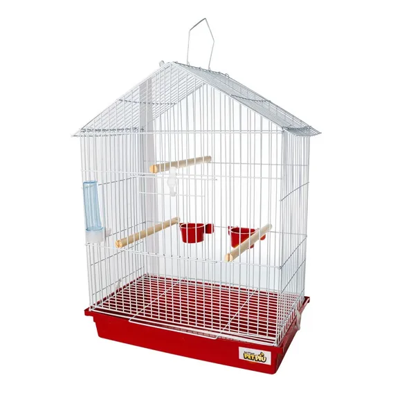 Gaiola P/ Calopsita Teto Aramado Vermelho Pet Piu Jel Plast Foto 1