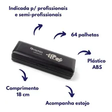 Gaita Cromática Abs 64 Notas Vozes Dolphin 6404 Foto mini  3