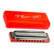Gaita Hering Free Blues D贸 C Diat么nica 7020c Com Case Foto mini 1
