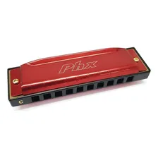 Gaita Phx 10 Vozes Harmonica Azul Afinação Dó C Le1020 Foto mini 4