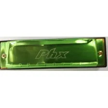 Gaita Phx 10 Vozes Harmonica Azul Afinação Dó C Le1020 Foto mini 3