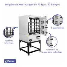 Galeteira Máquina De Assar Padaria 70kg Gás 32 Frangos Sebem Foto mini 4