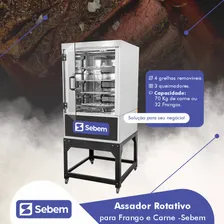 Galeteira Máquina De Assar Padaria 70kg Gás 32 Frangos Sebem Foto mini  3