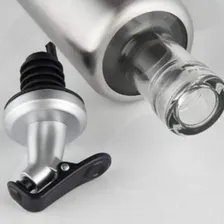 Galheteiro Porta Condimento Azeite Vinagre Inox Vidro Foto mini  3