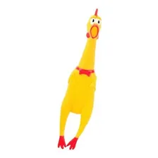 Galinha Frango Brinquedo Borracha Pet Mordedor Sonoro Apito Foto  mini 1