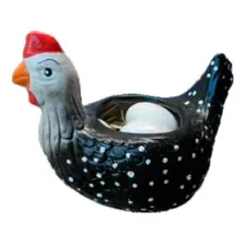 Galinha Porta Ovos Cesta Grande Em Cerâmica Decorativa Foto mini 2