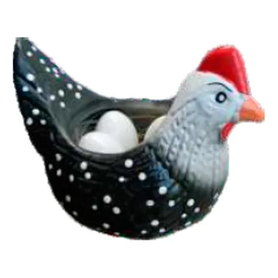 Galinha Porta Ovos Cesta Grande Em Cerâmica Decorativa Foto 1
