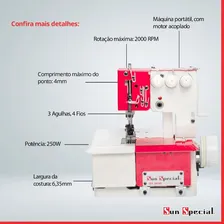 Galoneira Sun Special Red Semi Industrial 3 Agulhas+led Foto mini  2