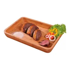 Gamela Bandeja De Madeira Bamboo Retangular 30x45cm Mor Foto mini 2