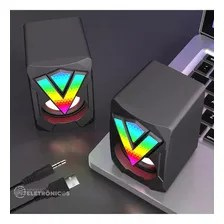 Gamer Caixinha Usb Com Luzes Caixa De Som Pc Foto mini 2