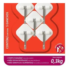 Gancho Adesivo Primafer Branco Plastico/metal 0,3 Kg 5peca L Foto mini  2
