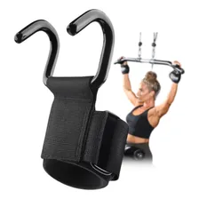 Gancho Luva Strap Grip Musculação Hook Academia 136kg 2 Pçs Cor Preto Foto mini 1