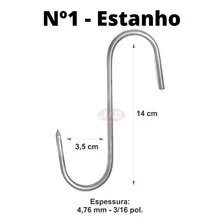 Gancho N1 S1 Para Carne Açougue Inox Kit C/12 Unidades 3/16 Foto mini 2