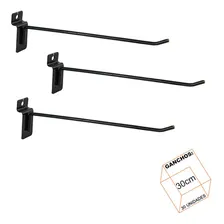 Gancho Para Painel Canaletado 30cm Preto Kit 30 Unidades Foto mini 2