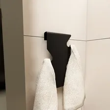 Gancho Parede Porta Suporte Cabideiro Multiuso Preto Fosco Foto mini 2