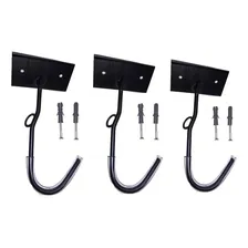 Gancho Pendurar Bicicleta Parede Suporte Kit 3 Unidades Bike Cor Preto Foto mini 1