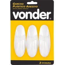 Gancho Plástico Adesivo Com 3 Peças Vonder 3 Unidade Foto mini 3