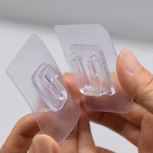 Gancho Plástico Adesivo Dupla Face Transparente Vonder Foto  mini 1
