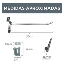 Ganchos Expositores Para Painel Canaletado 30cm 50 Unidades Cor Cinza Foto mini  2