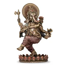 Ganesha Dançando Deusa Da Sabedoria Fortuna Resina 21cm Foto mini 1