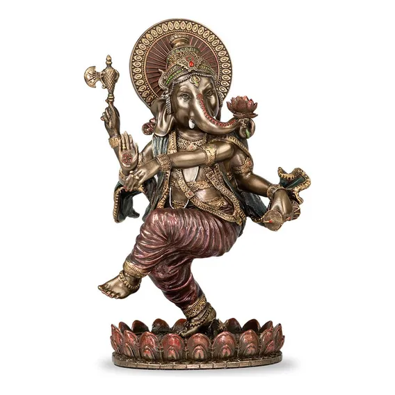 Ganesha Dançando Deusa Da Sabedoria Fortuna Resina 21cm Foto 1