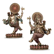 Ganesha Dançando Deusa Da Sabedoria Fortuna Resina 21cm Foto mini 2