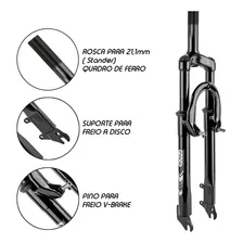Garfo Amortecedor Bike Aro 26 V-brake Aço Suspensão 21,1mm Foto mini 1