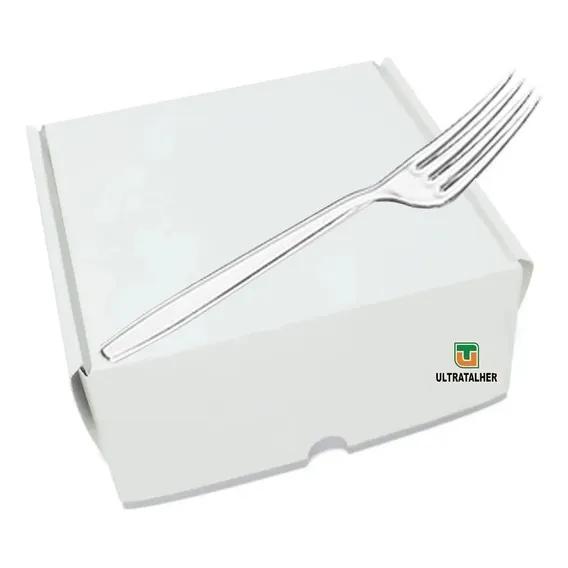 Garfo Refeição Descartável Cristal 16cm Ultra C/3000 (3cx) Foto 1