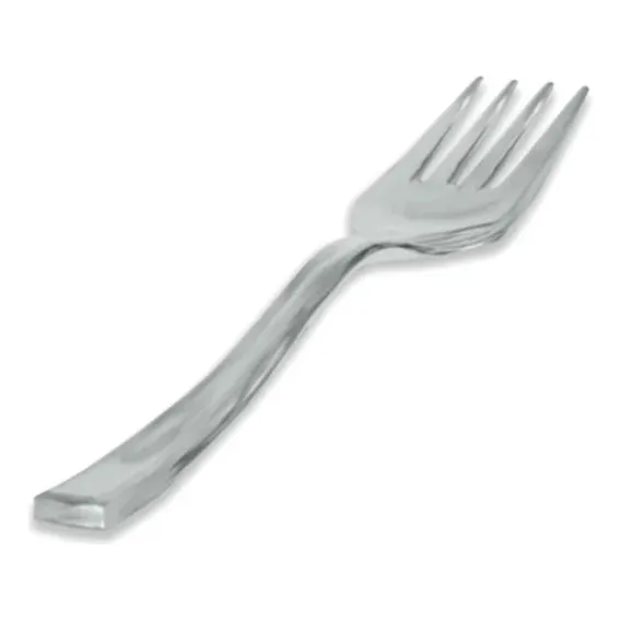 Garfo Sobremesa Premium Prata - 10 Un - Silver Festas Foto 1