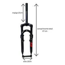 Garfo Suspensão Bicicle Aro 26 V-brake Over 25,4mm Veloforce Preto Foto mini 3