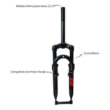 Garfo Suspensão Bicicle Aro 26 V-brake Over 25,4mm Veloforce Preto Foto mini 2