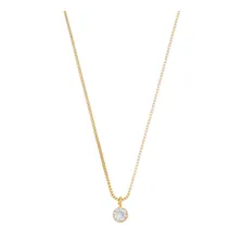 Gargantilha Banhado Ouro 18k Fio Veneziana Pedra Delicado Foto  mini 1