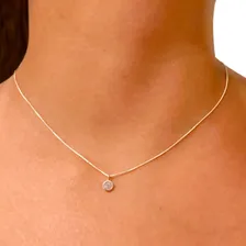 Gargantilha Colar Corrente Feminina Ponto De Luz Prata 925 Cor Prateado Foto mini 2