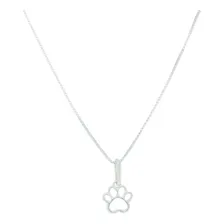 Gargantilha Colar Patinha Pet Cachorro Prata Pura 925 Cor Prateado Foto  mini 1