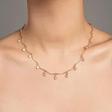 Gargantilha Rommanel Ouro 18k Com Zirc么nias - 42 Cm Foto mini 3