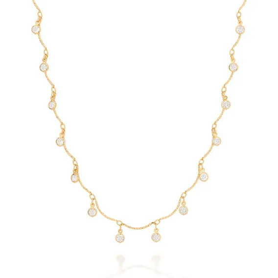 Gargantilha Rommanel Ouro 18k Com Zirc么nias - 42 Cm Foto 1
