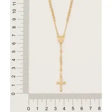 Gargantilha Terço Coração De Maria 45 Cm Rommanel 532073 Cor Dourado Foto mini  3