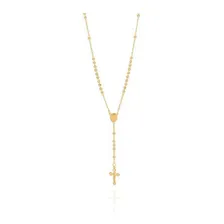 Gargantilha Terço Coração De Maria 45 Cm Rommanel 532073 Cor Dourado Foto  mini 1